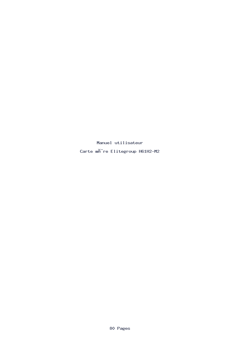 Page 1 de la notice Manuel utilisateur Elitegroup H61H2-M2