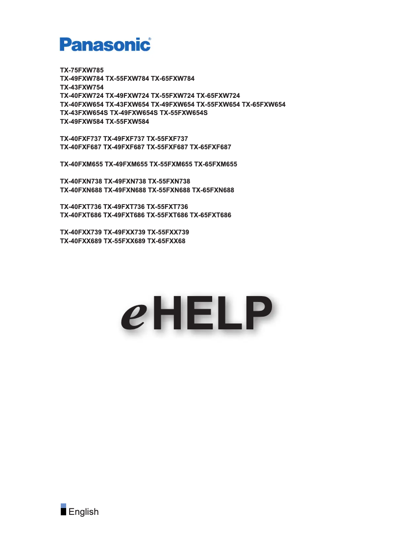 Page 1 de la notice Manuel utilisateur Panasonic TX-49FXF687