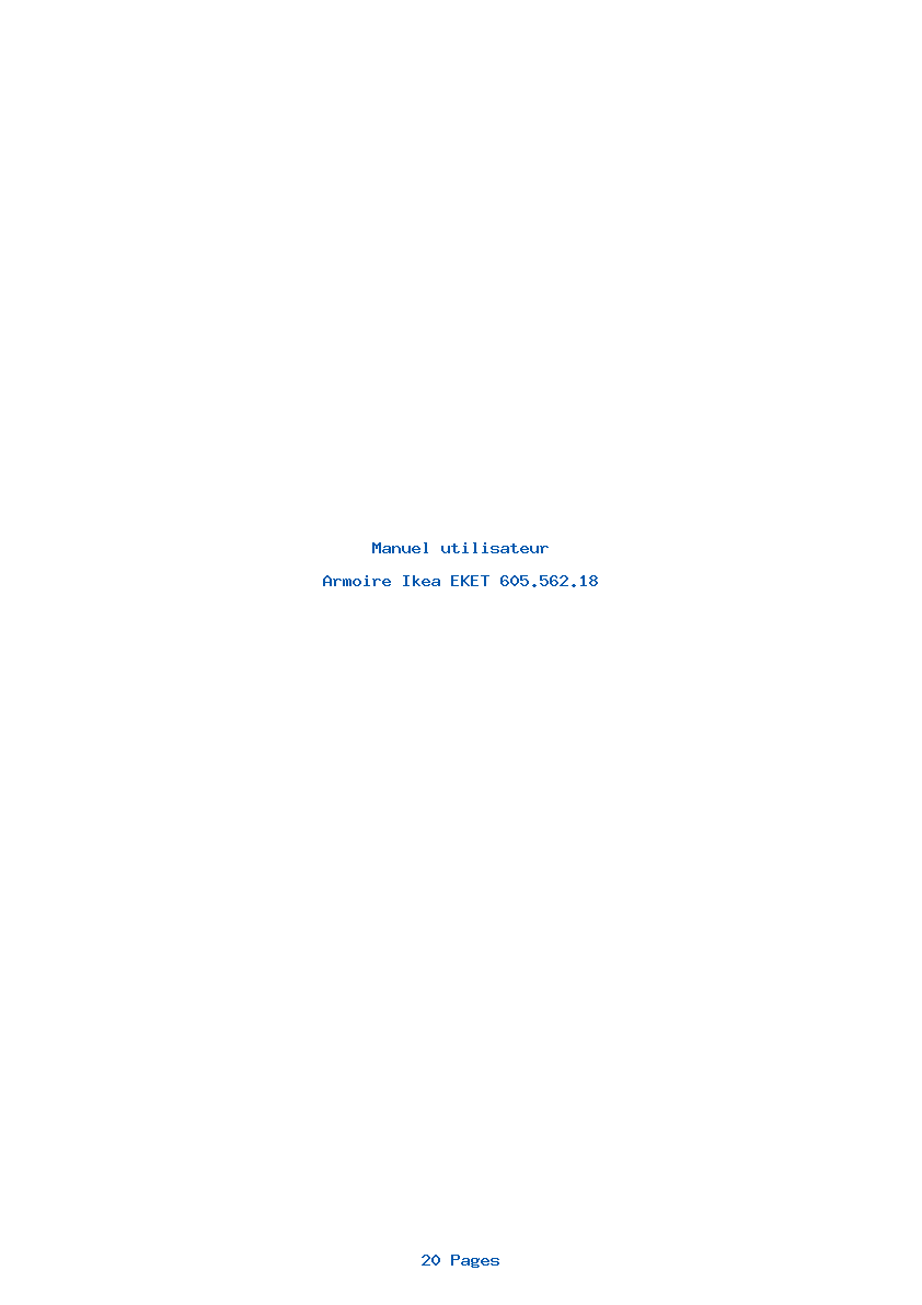 Page 1 de la notice Manuel utilisateur Ikea EKET 605.562.18