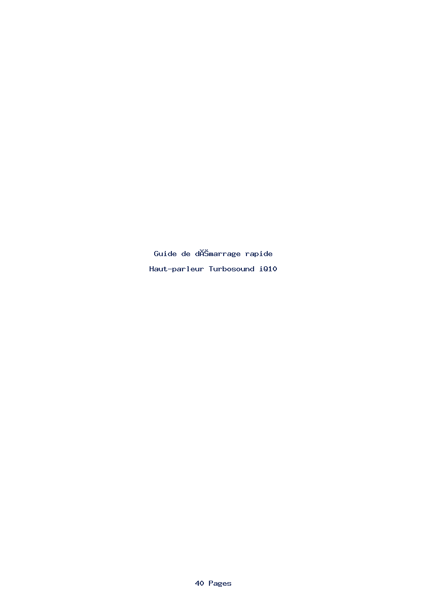 Image de la première page du manuel de l'appareil iQ10