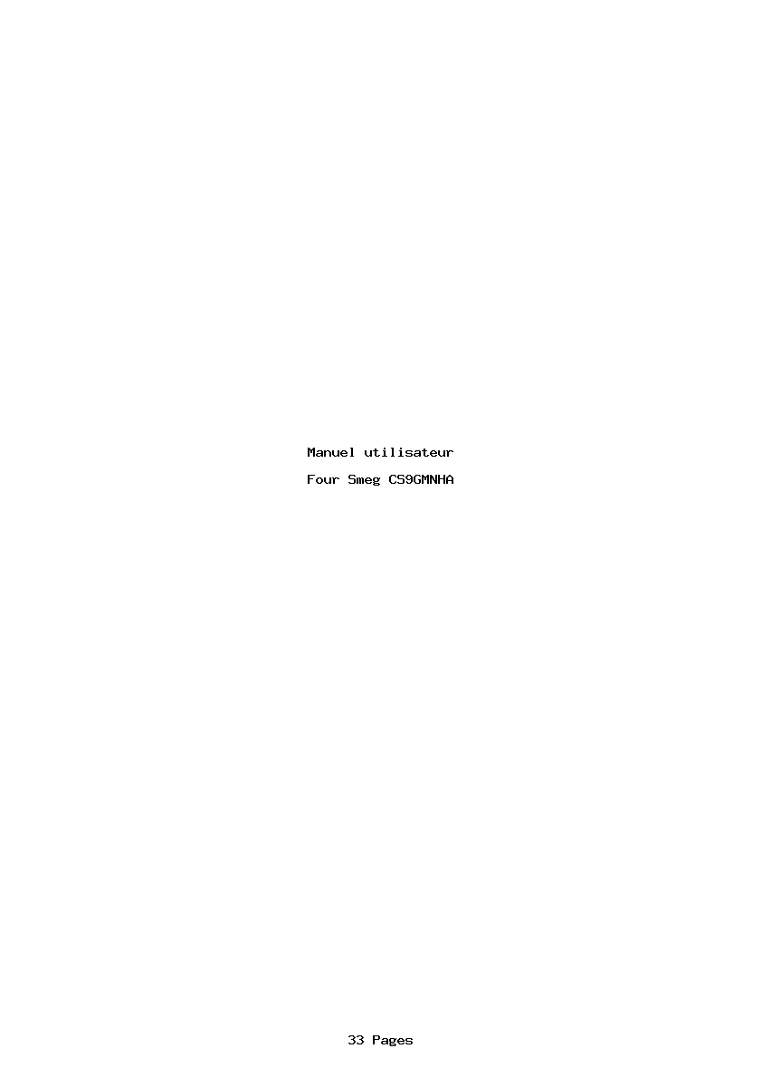 Page 1 de la notice Manuel utilisateur Smeg CS9GMNHA