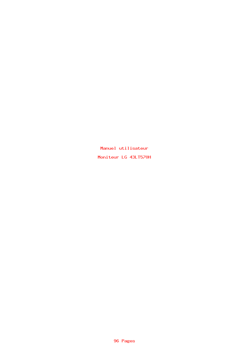Page 1 de la notice Manuel utilisateur LG 43LT570H