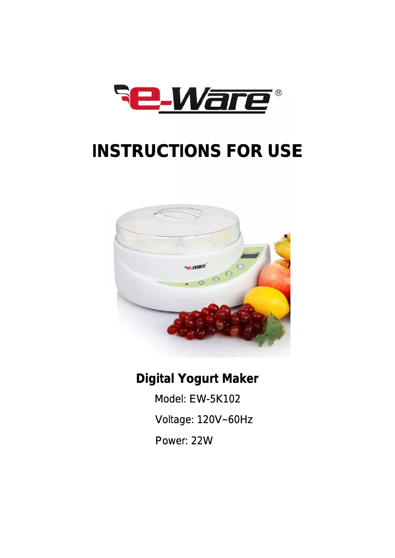 Page 1 de la notice Manuel utilisateur E-Ware EW-5K102