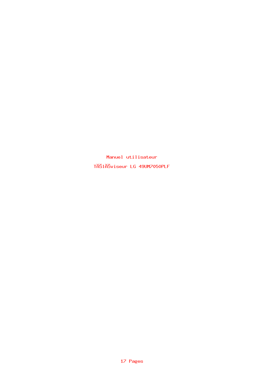 Page 1 de la notice Manuel utilisateur LG 49UM7050PLF