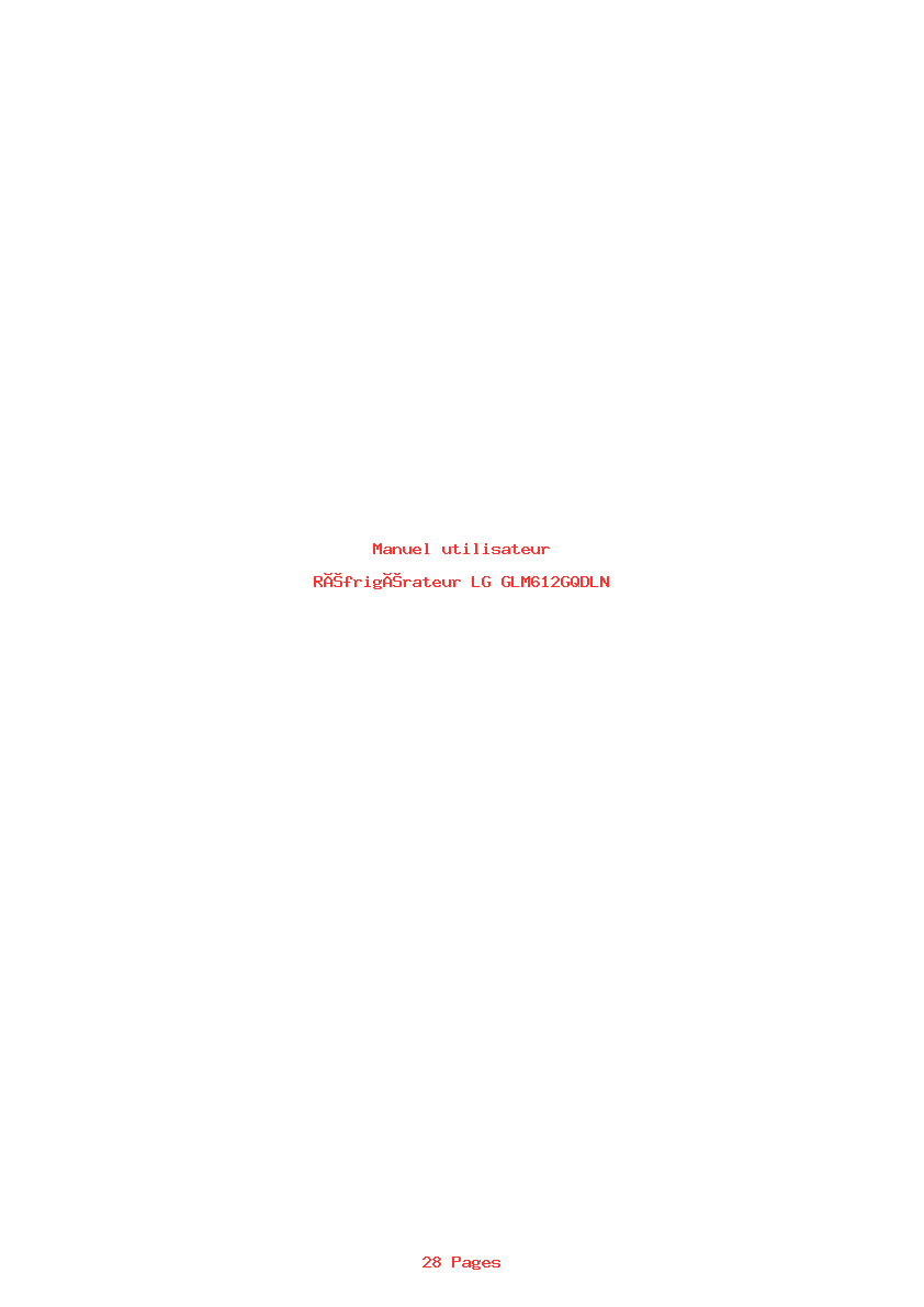 Page 1 de la notice Manuel utilisateur LG GLM612GQDLN
