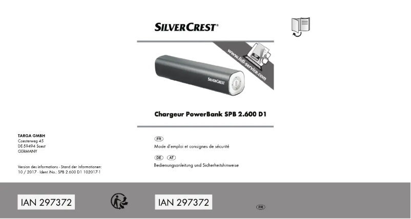 Page 1 de la notice Manuel utilisateur SilverCrest SPB 2.600 D1