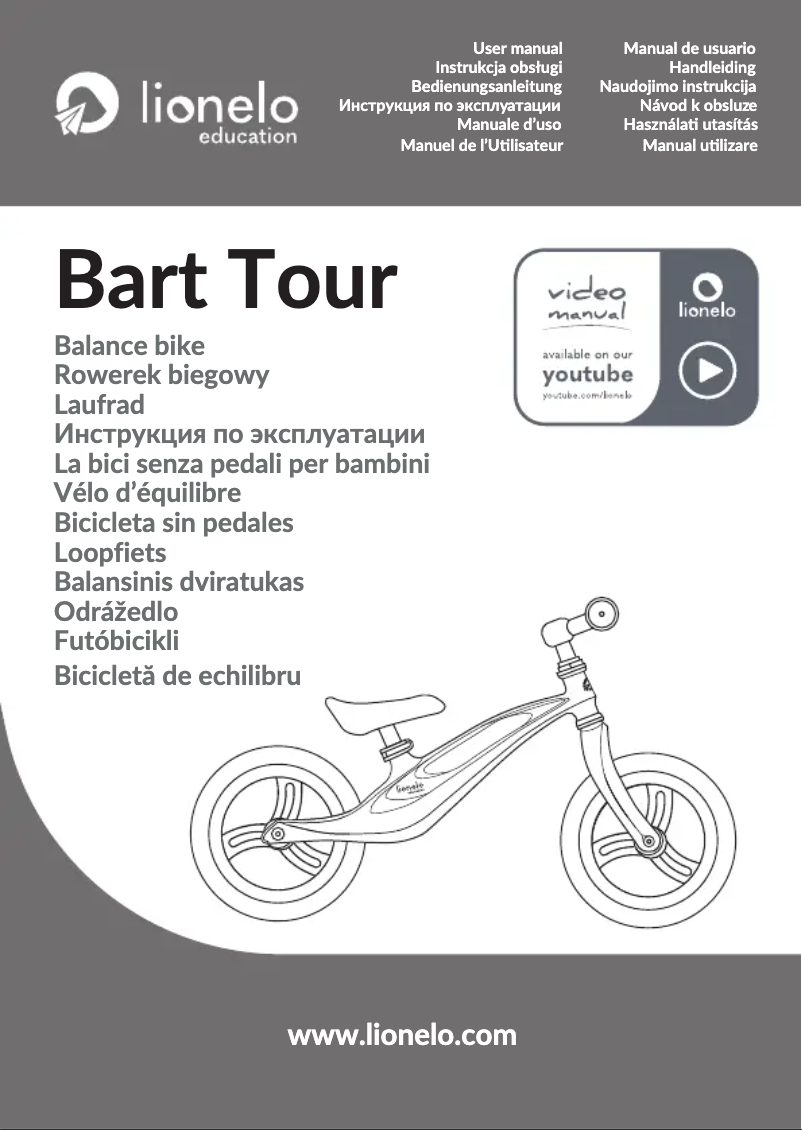 Page 1 de la notice Manuel utilisateur Lionelo Bart Tour