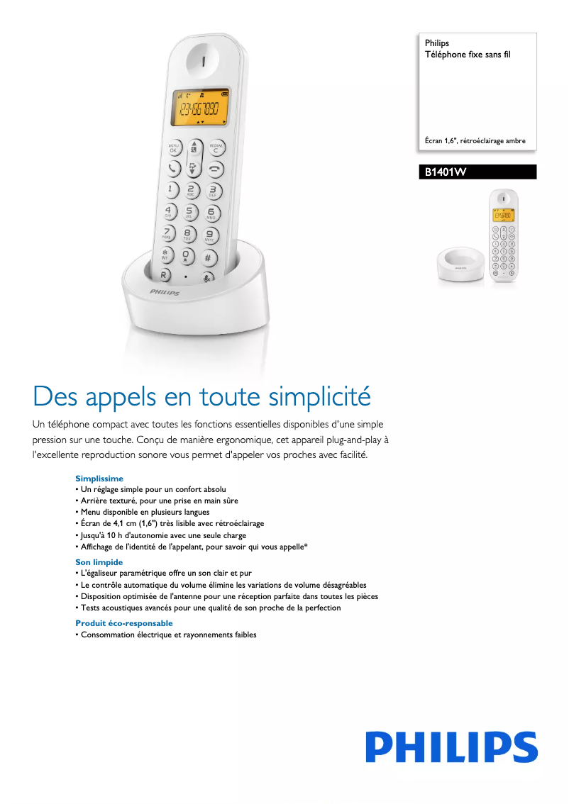 Imagen de la primera página del manual del dispositivo B1401W