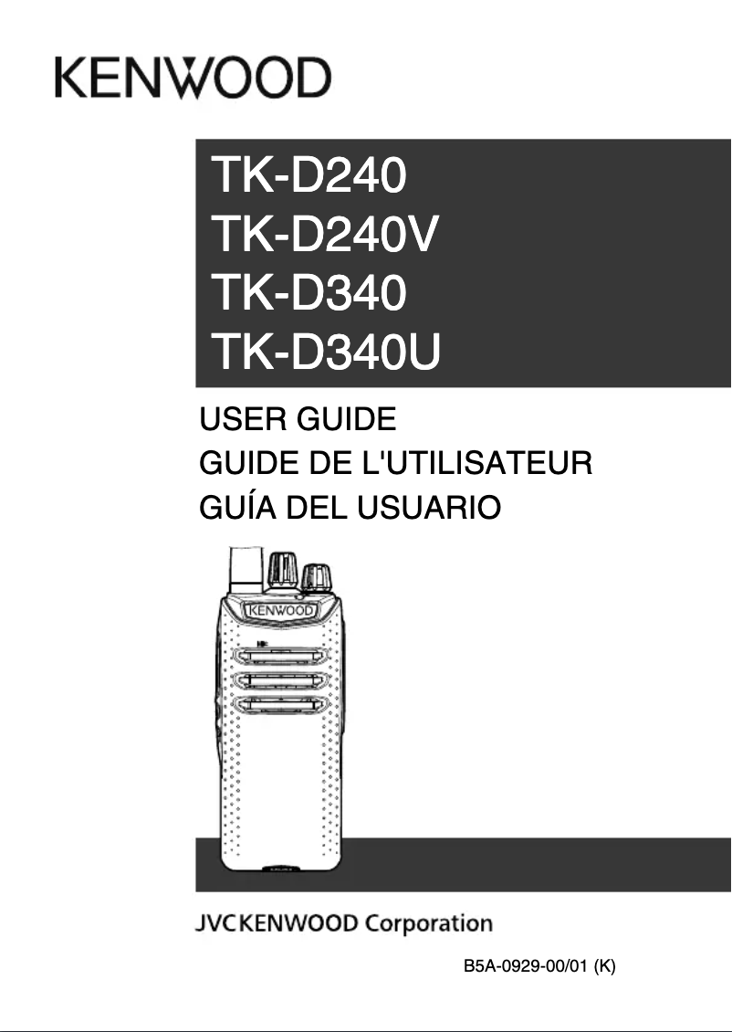 Page 1 de la notice Manuel utilisateur Kenwood TK-D240