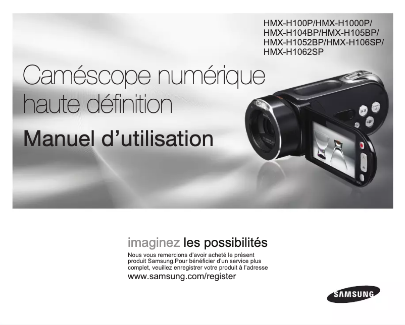 Page 1 de la notice Manuel utilisateur Samsung HMX-H104BP