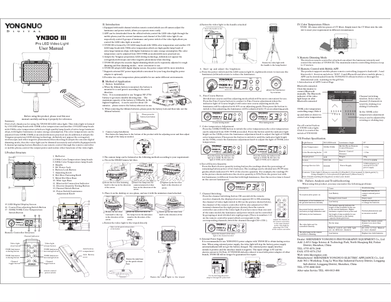 Page 1 de la notice Manuel utilisateur Yongnuo YN300 III