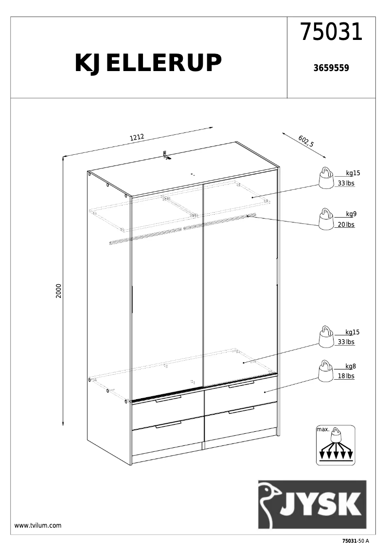 Page 1 de la notice Manuel utilisateur JYSK Kjellerup