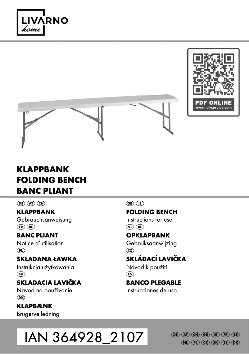 Page 1 de la notice Manuel utilisateur Livarno Lux IAN 364928