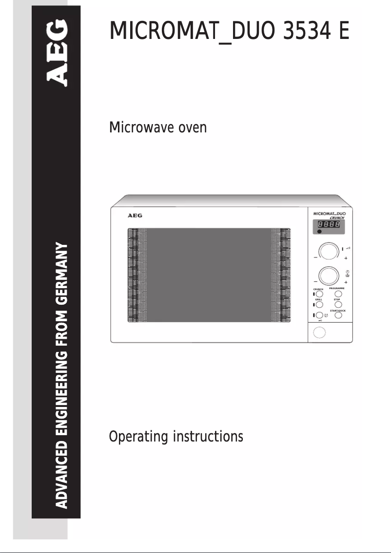 Page 1 de la notice Manuel utilisateur AEG-Electrolux Micromat DUO 3534 E