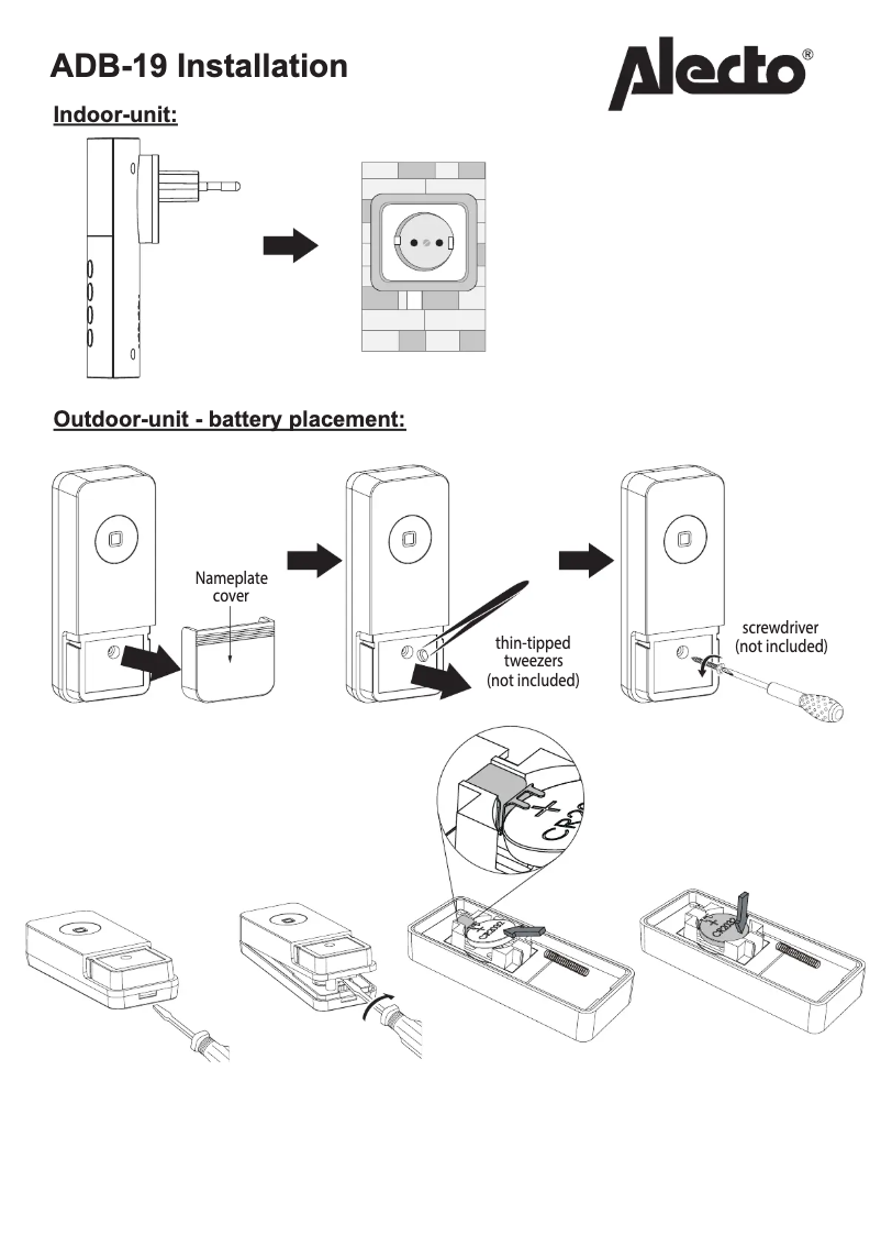 Page 1 de la notice Guide de démarrage rapide Alecto ADB-19