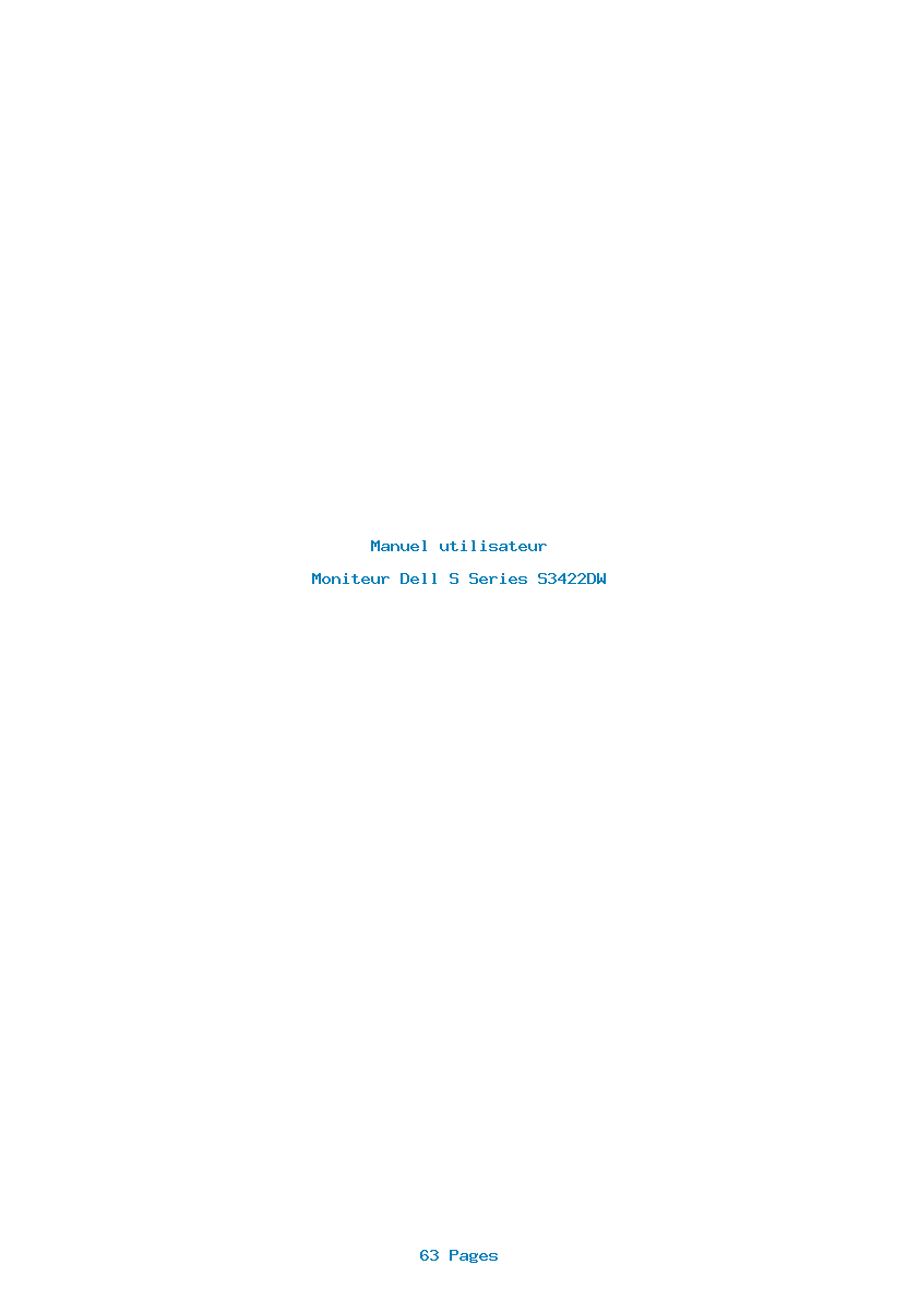 Page 1 de la notice Manuel utilisateur Dell S Series S3422DW