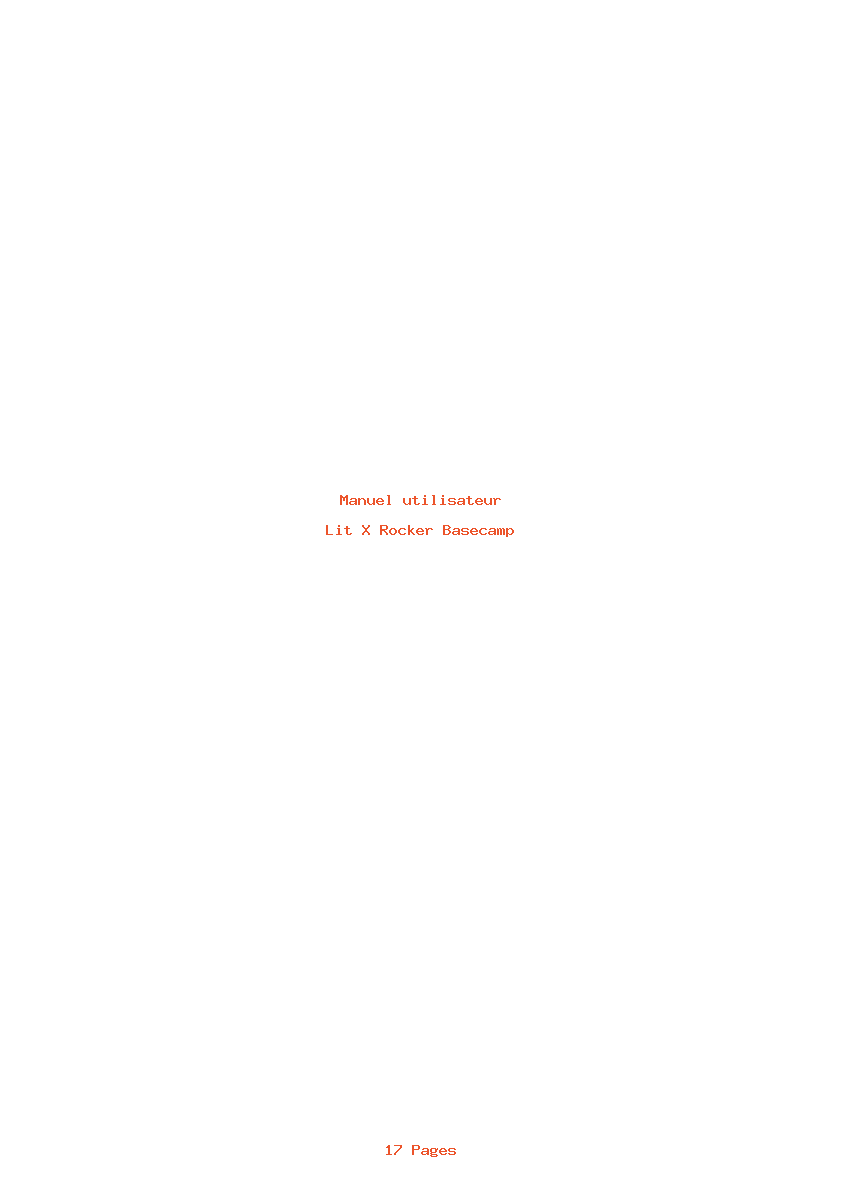 Page 1 de la notice Manuel utilisateur X Rocker Basecamp