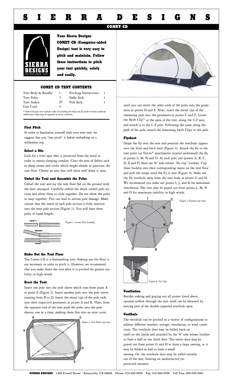 Página 1 del manual Manual de usuario Sierra Designs Comet CD