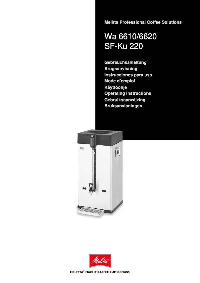 Page 1 de la notice Manuel utilisateur Melitta Reneka RM60