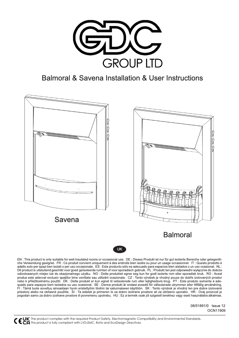 Página 1 del manual Manual de usuario Dimplex Balmoral