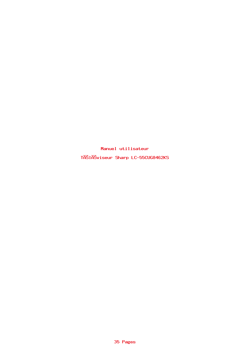 Page 1 de la notice Manuel utilisateur Sharp LC-55CUG8462KS