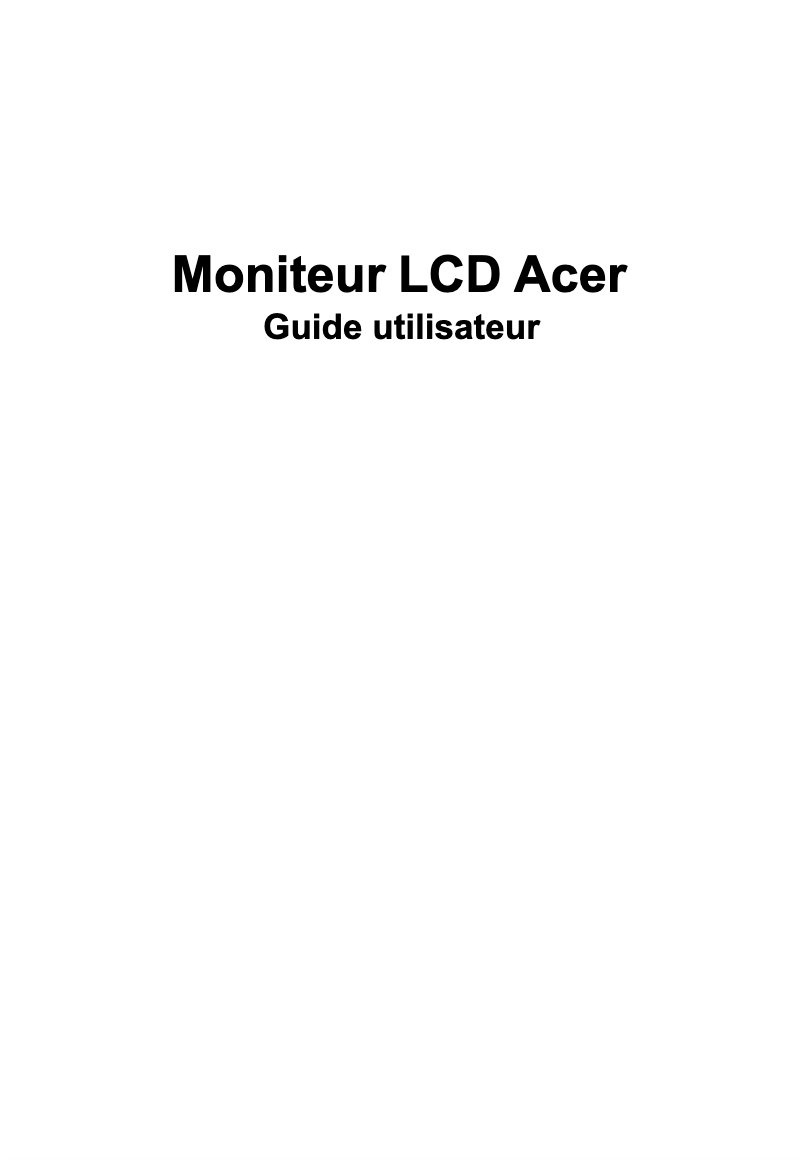 Page 1 de la notice Manuel utilisateur Acer RL242YE