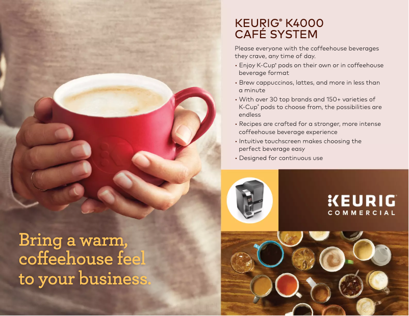 Page 1 de la notice Brochure Keurig K4000