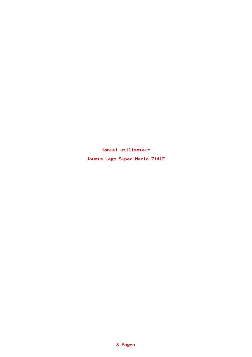 Page 1 de la notice Manuel utilisateur Lego Super Mario 71417