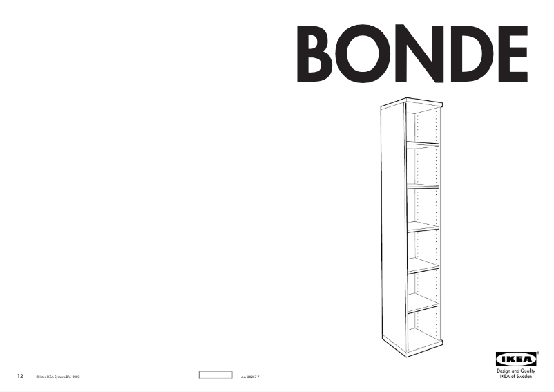 Image de la première page du manuel de l'appareil BONDE