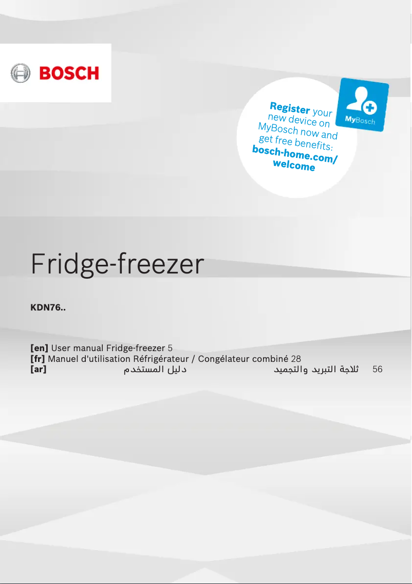 Page 1 de la notice Manuel utilisateur Bosch KDN76XI3M8