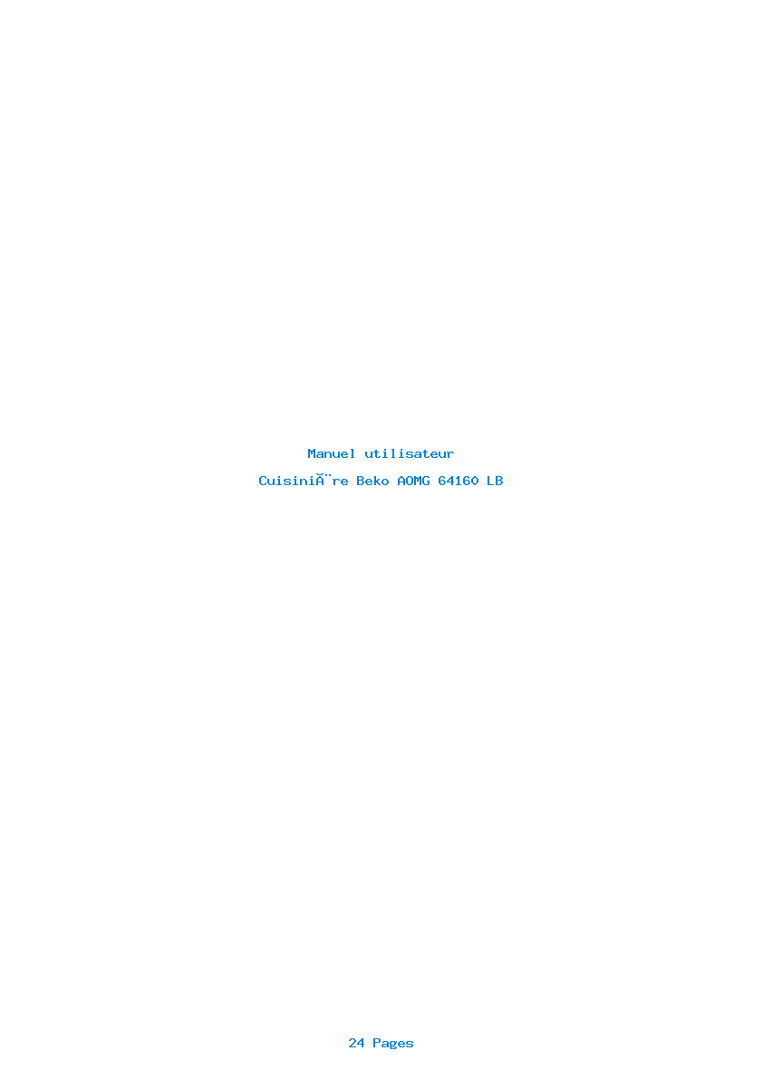Page 1 de la notice Manuel utilisateur Beko AOMG 64160 LB