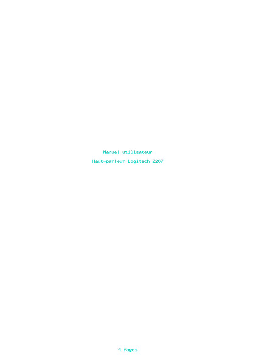 Page 1 de la notice Manuel utilisateur Logitech Z207