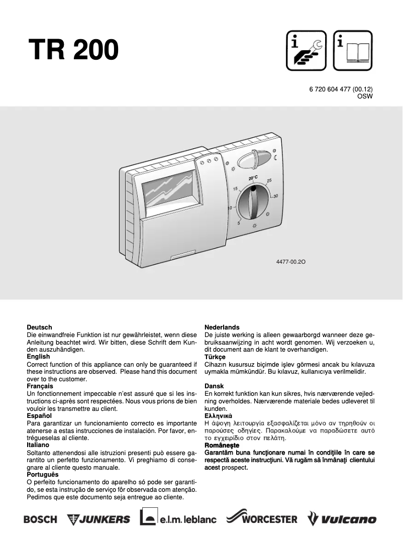 Page 1 of the manual User Manual Bosch TR 200