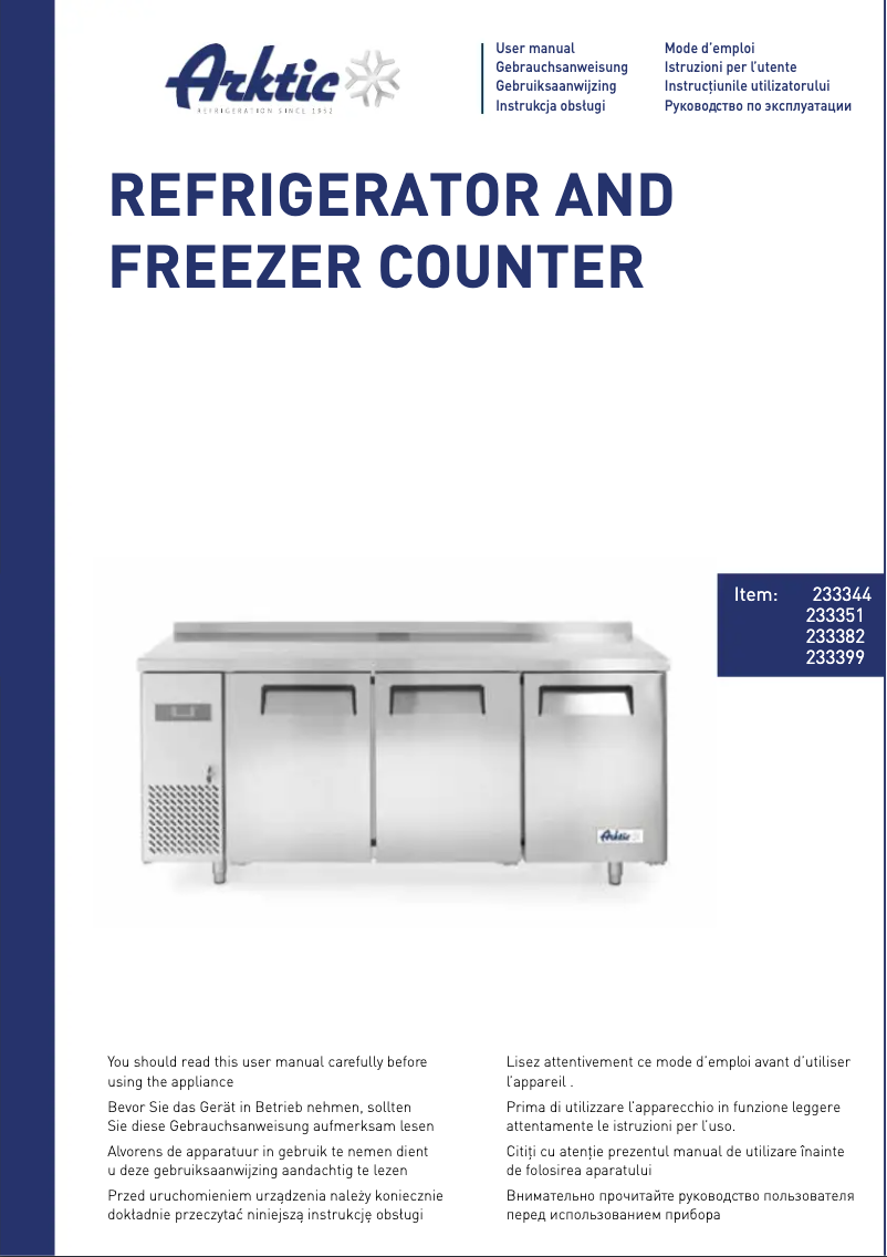 Page 1 de la notice Manuel utilisateur Arktic 233399