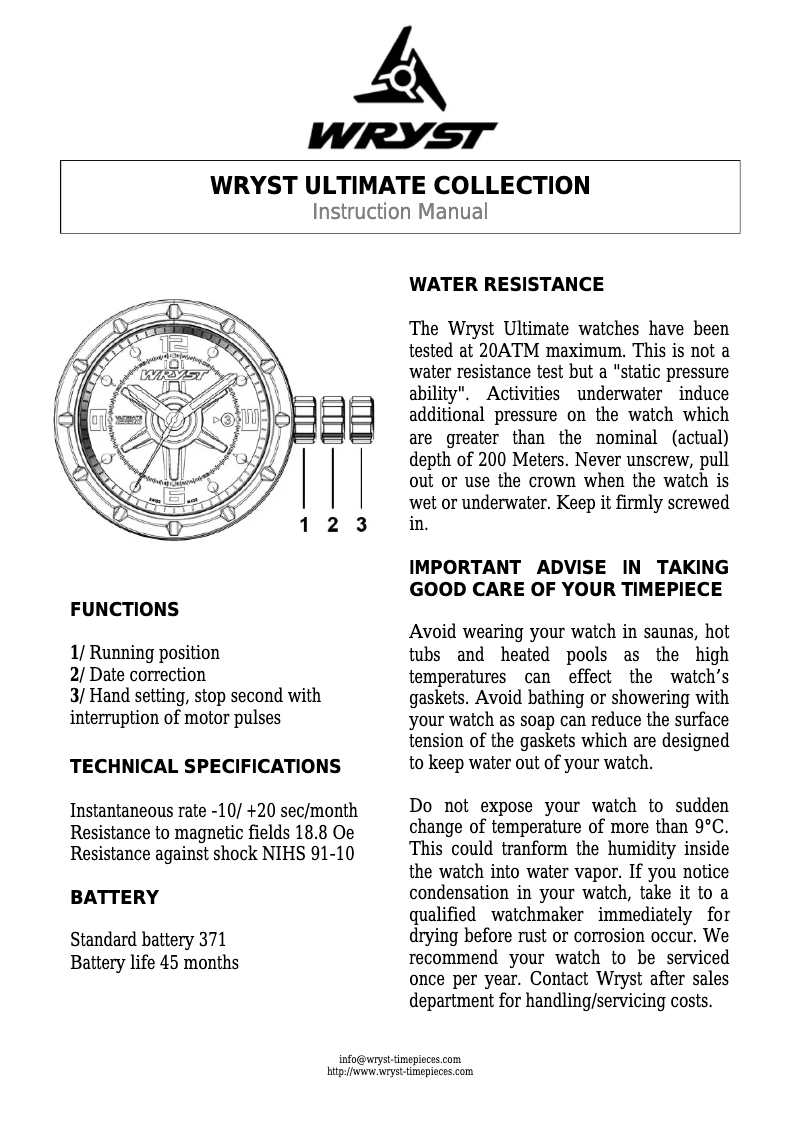 Página 1 del manual Manual de usuario Wryst Ultimate ES20