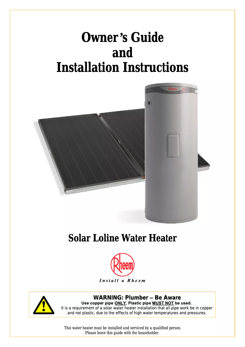 Página 1 del manual Manual de usuario Rheem 511270