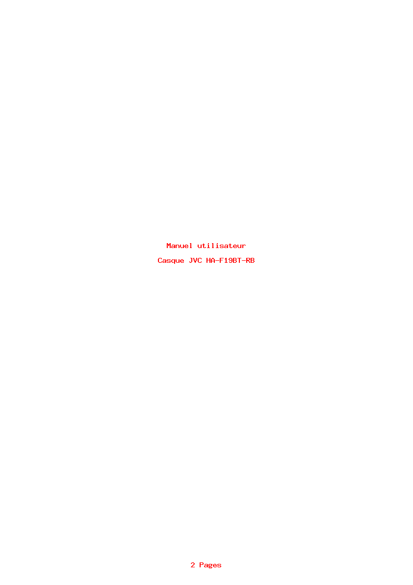 Page 1 de la notice Manuel utilisateur JVC HA-F19BT-RB