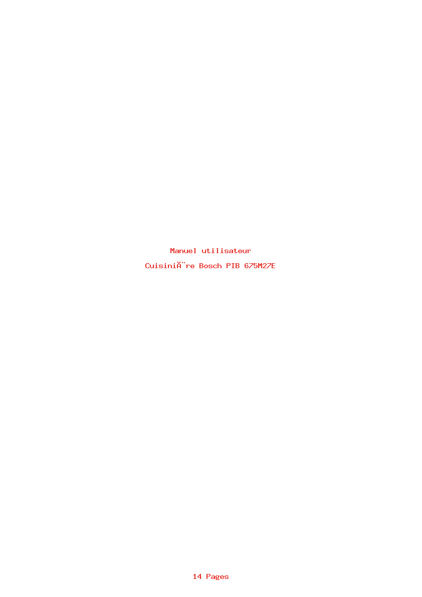 Page 1 de la notice Manuel utilisateur Bosch PIB 675M27E