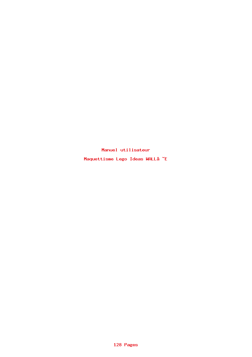 Page 1 de la notice Manuel utilisateur Lego Ideas WALL•E