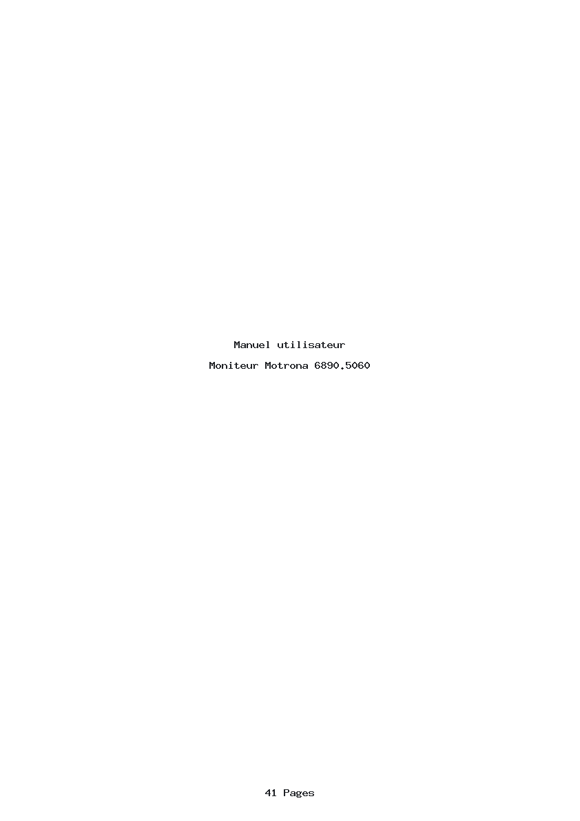 Page 1 de la notice Manuel utilisateur Motrona 6890.5060