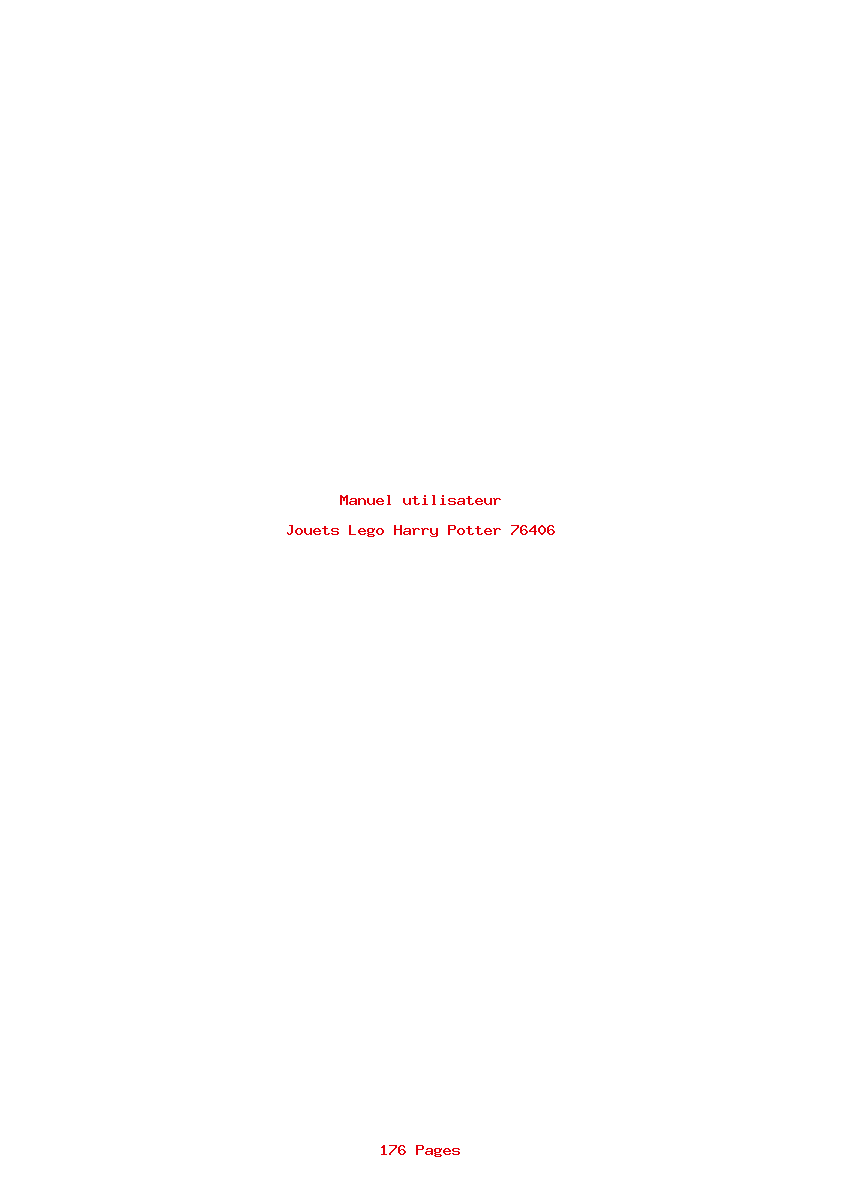 Page 1 de la notice Manuel utilisateur Lego Harry Potter 76406
