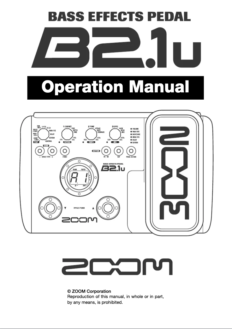 Page 1 de la notice Manuel utilisateur Zoom B2.1U