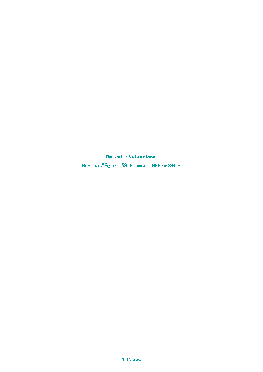 Page 1 de la notice Manuel utilisateur Siemens HB675G0W1F