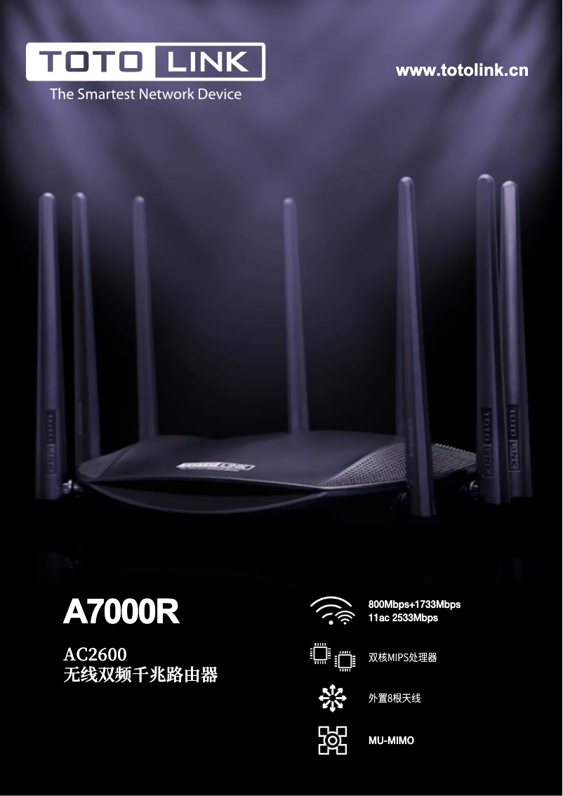 Page 1 of the manual Technical Sheet Totolink A7000R