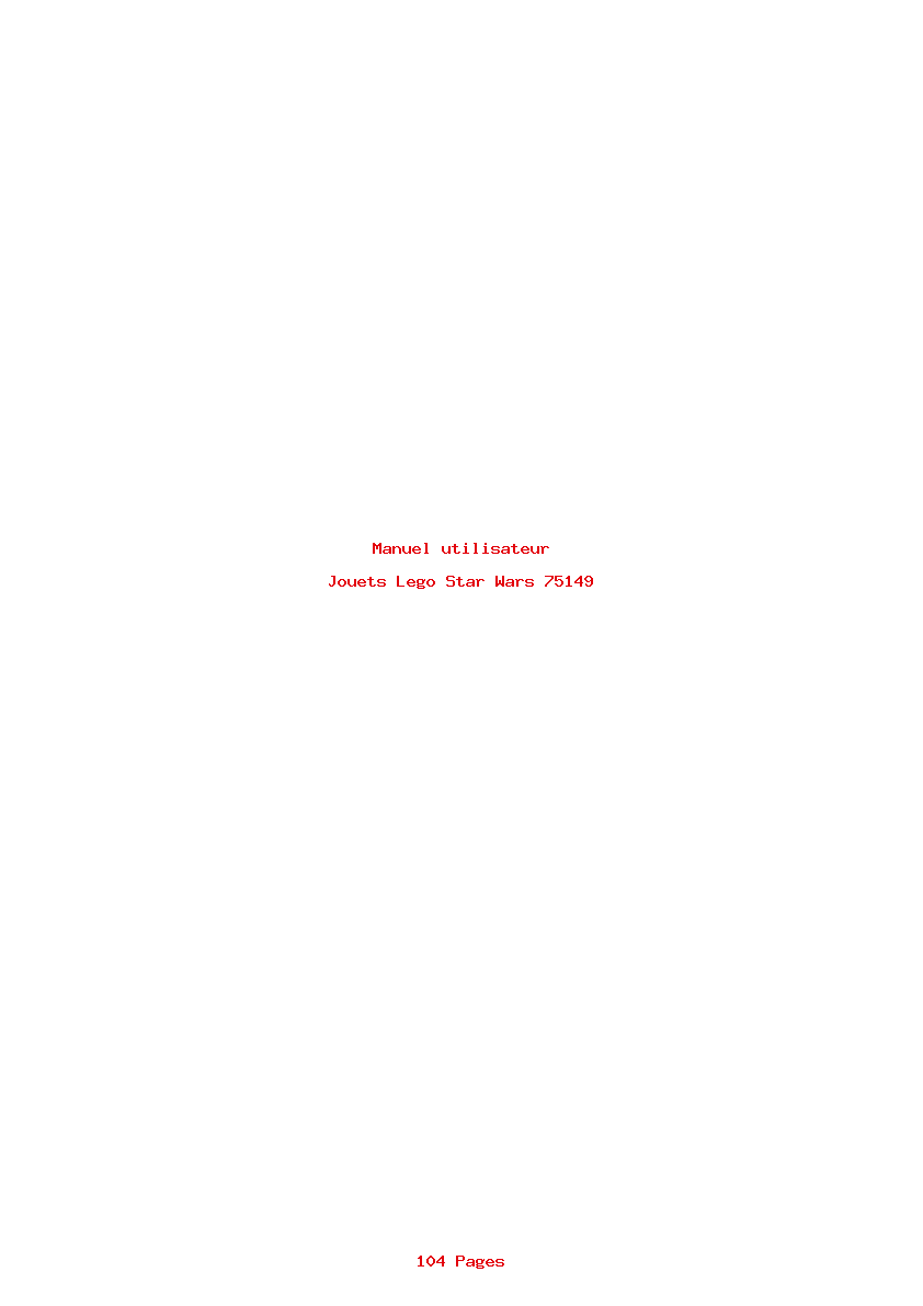 Page 1 de la notice Manuel utilisateur Lego Star Wars 75149