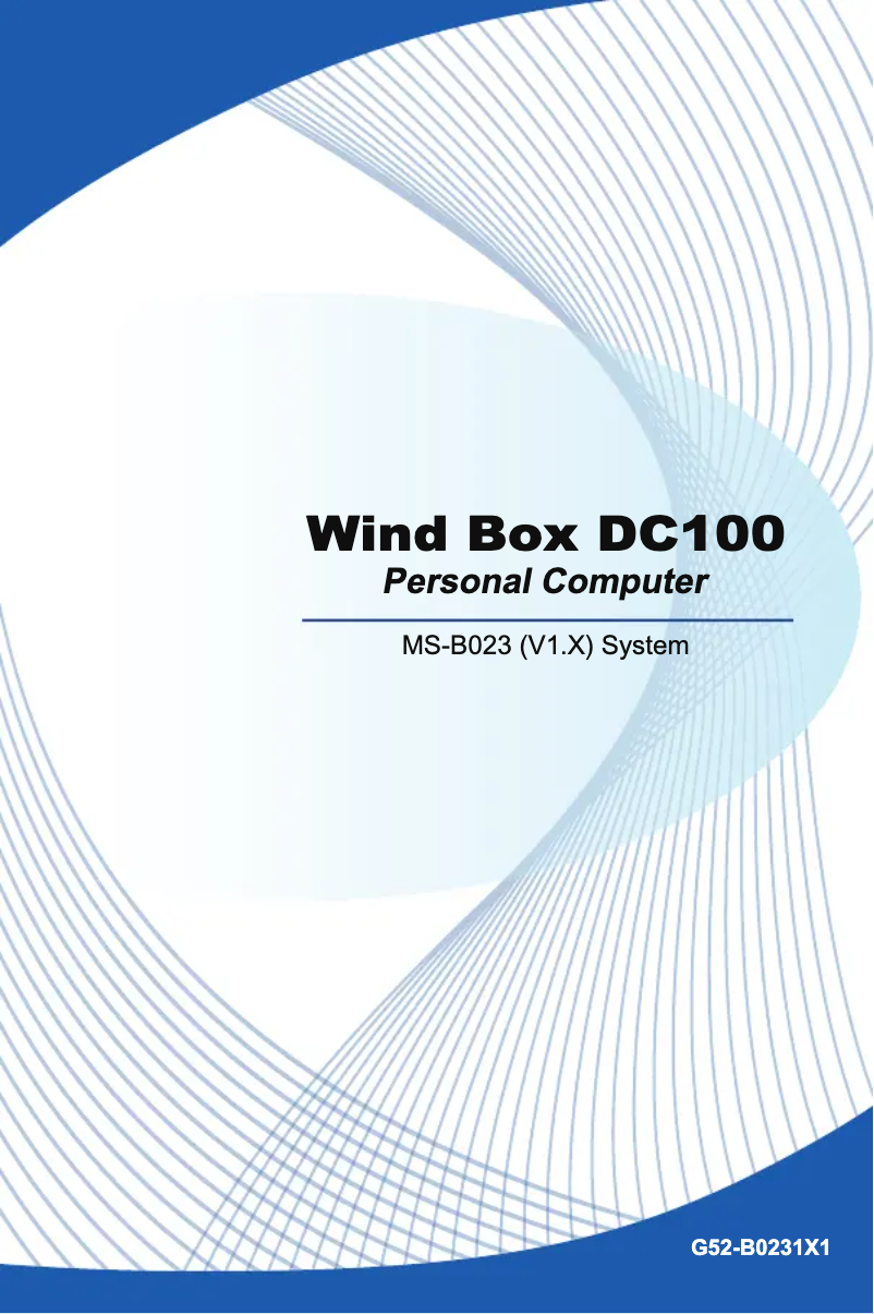 Page 1 de la notice Manuel utilisateur MSI Wind Box DC100-009EU