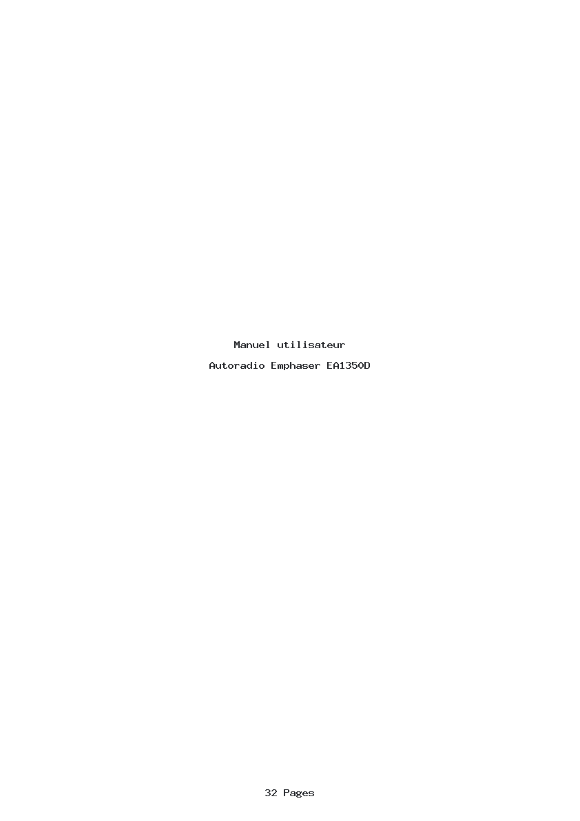 Page 1 de la notice Manuel utilisateur Emphaser EA1350D