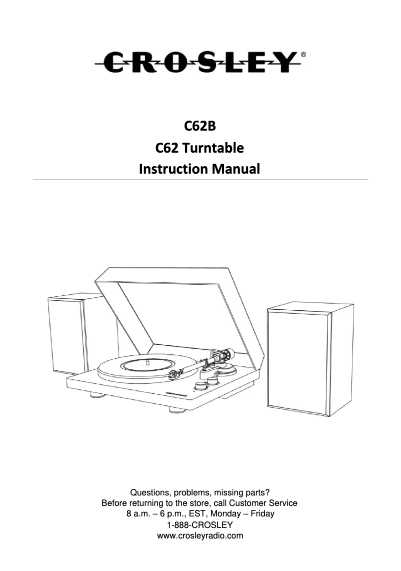 Page 1 of the manual User Manual Crosley C62A