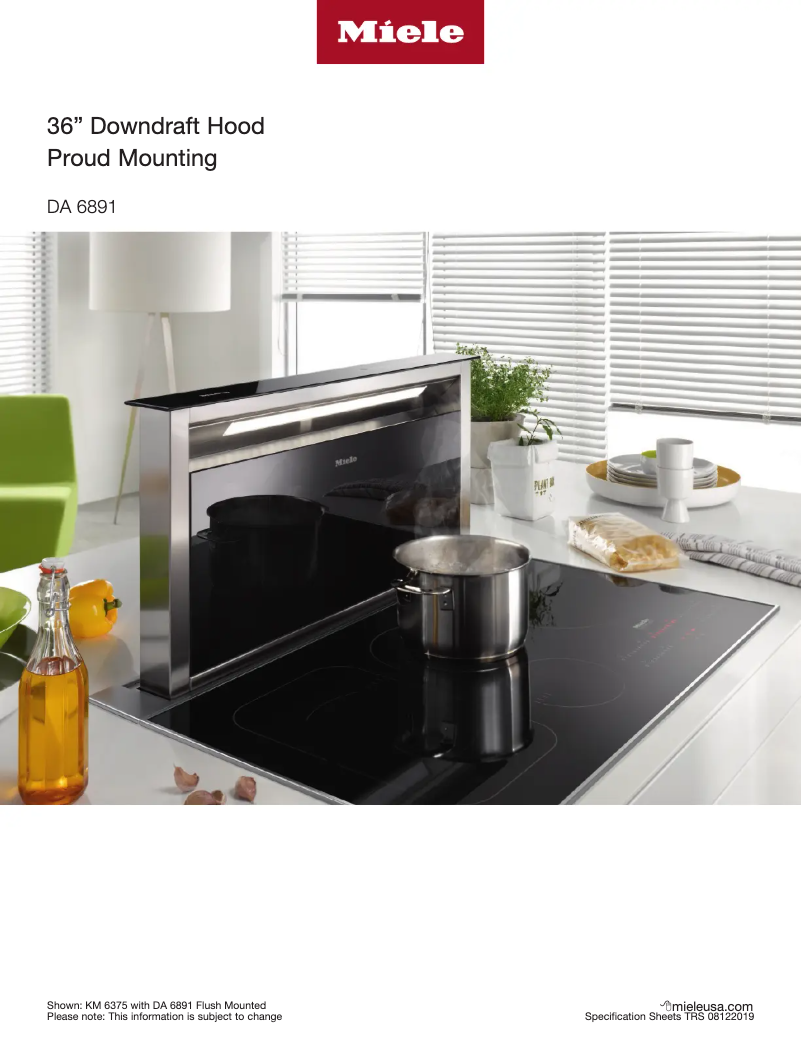 Página 1 del manual Ficha técnica Miele DA 6891