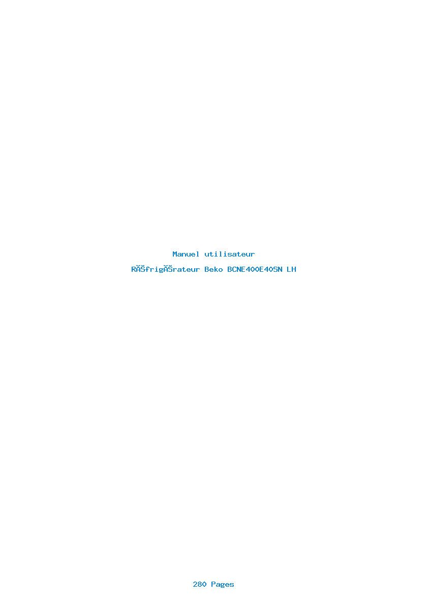 Page 1 de la notice Manuel utilisateur Beko BCNE400E40SN LH